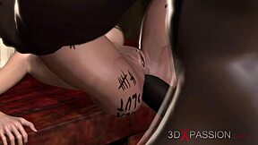 Junge blonde Hure plaudert über hartes Ficken von maskiertem schwarzen Schwanz im Keller