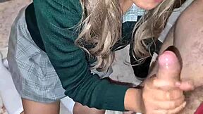 Школьная шлюшка 18+ поймана за дрочкой в туалете и оттрахана учителем