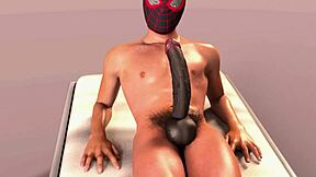 Спайдър Мен Майлс Моралес размахва масивен черен кур