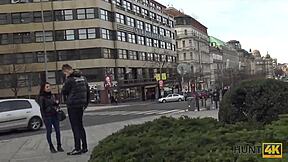 Hunt4k: Prinsă o brunetă europeană pentru bani