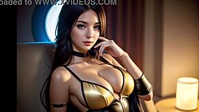 Sexi 18-ročná veľké cicí mladá 18+ robí cosplay s hraním s môzou ASMR 😍