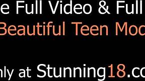 couch play with long-legged teen eleonora touching herself