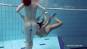 Bushy round-ass girls strip and swim at the beach, so hot! 🌊