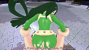 Tsuyu Asui parkta POV Boku No Hero kısa filminde sikiliyor