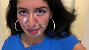 hermana perdió juego y salió afuera con semen en cara