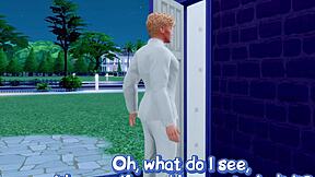 Молодая жена изменяет с футанари любовницей, пока муж подглядывает