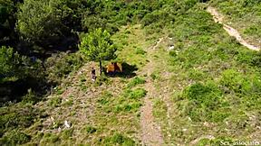 Только увидел молодую 18+ пару трахающуюся жестко на улице через дрон