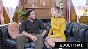 Adult Time - Drobna 18+ Aiden Ashley dostaje kreampie od przystojnego faceta na pierwszej randce pełna scena.