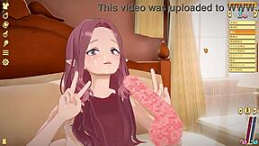 Wow! Sød hentai pige bliver leget vildt med i anime action scene!