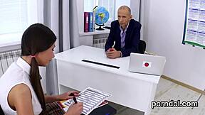 Elegant College Girl Seduced and Nailed by Older Teacher