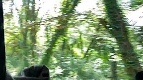 Förlorad hora knullad av tre främlingar i skogen med sperma överallt