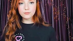 놀라운 레드헤드 틴 18+ 코스플 웹캠 쇼에서 불고 자위해