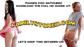 Büyük kardeş Megan Sage'in amcığını sertçe pompalıyor