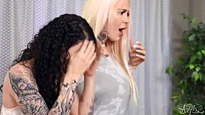 Vau, pieni 18+ Lydia Black ja tgirl Gracie Jane maistelevat Jessy Dubain paksua spermaa!