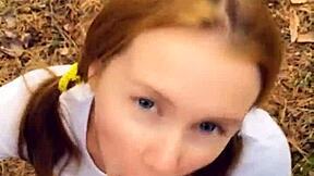 Ich gab einen wilden öffentlichen Blowjob und spielte mit Sperma POV!