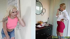 ティーンレズドミナがストラポンプレイでからかう