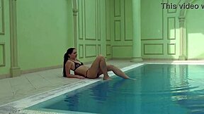 kittina ivory strips bare by the pool, oh my!