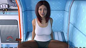 Затерянные в космосе 105! Горячая тройка с бисексуальной соседкой