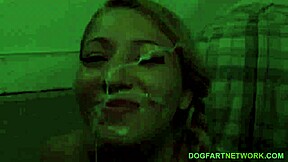 ओएमजी! जेसी स्टोन अपने बॉयफ्रेंड के बीबीसी को अपने डैड के सामने स्लैम करती है! क्या शो!