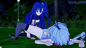 chris yukine, tsubasa kazanari ve maria cadenzavna eve symphogear hentai'de ateşli lezbiyen oyun keşfediyor