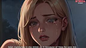 Футанар шемейл делает минет сестре на публичном пляже 3D