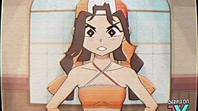 Treino caseiro quente da eri-chan vira selvagem com ação de pau grande do derpixons