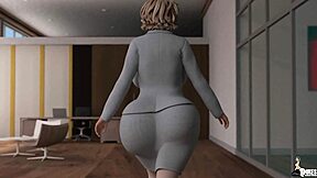 若いCEOが厚いユダヤ人の秘書をタイトな服でグリルする。