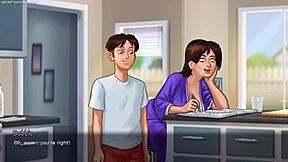 Bustnatá stepmáma ukazuje svá obří prsa?