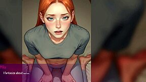 Kåt hustru Mila AI retar älskare på videosamtal i vild 3D hentai-animation