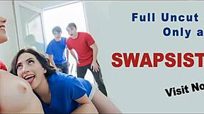 الأخوات الخطوات يعترفن، حياتنا الجنسية السرية مكشوفة أدت إلى تبادل أشقاء وأورجي تابو مجنون