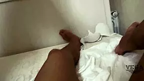 Chubby teen swallows cum deeply