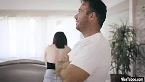 Step-sis Casey Calvert cleans step-bro's cock