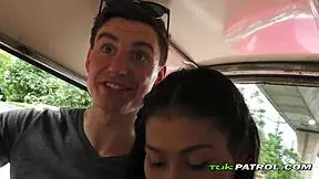 Petite Asian's tight pussy stretching