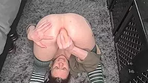 Sensual solo anal play with dildo