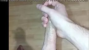 Young gay's big cock solo show