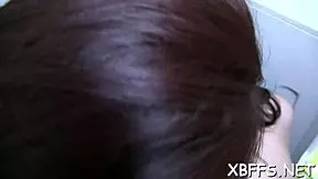 Skinny teen rides big cock hard