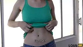 Loan4k blonde tells lender, approve my credit for shaved pussy nailing in office interview?