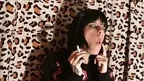 Beth's kinky goth domina vibe with cigarette in HD