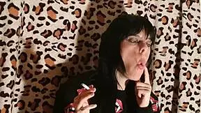 Beth's kinky goth domina vibe with cigarette in HD