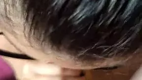 this teen 18+ is giving a blowjob on the little head 😈