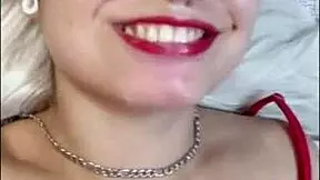 White Girl In Red Lingerie Moaning Hotly During Amateur Facial