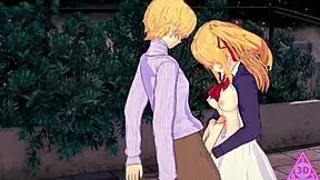 hoshino ruby in hentai getting blowjob and cumshot 😍