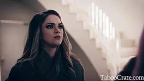 Petite blonde stepdaughter caught and overwhelmed by Christian's intense desires