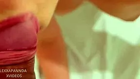 Hey, check out this hot green-eyed girl giving oral!