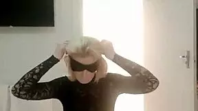 Big tits blonde in latex