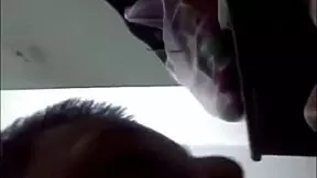 teen girl starts with a blowjob then bends over for doggystyle