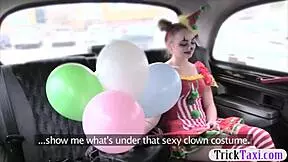 Cute Girl In Costume Sucks Driver's Big Cock