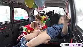 Cute Girl In Costume Sucks Driver's Big Cock