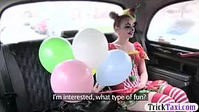 Cute Girl In Costume Sucks Driver's Big Cock