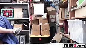 Stepmom watches burglar punish foxy cutie.